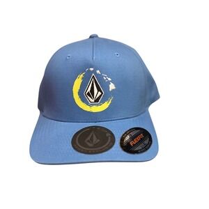NWT Volcom Hawaii Exclusive Flexfit Hat Blue Stone Logo L/XL